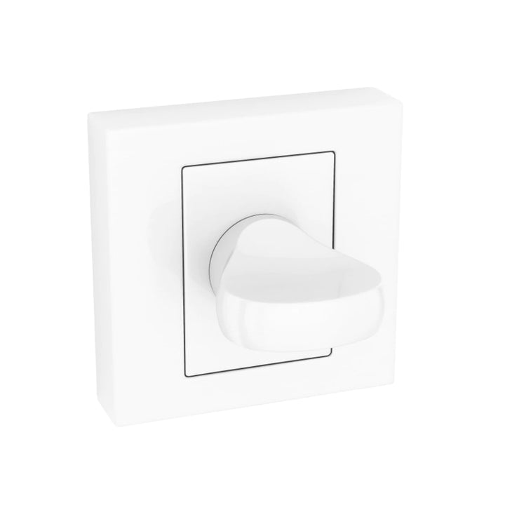 Kuchinox vierkant WC-garnituur met witte afwerking, een stijlvolle en functionele toevoeging voor badkamer- en toiletdeuren.