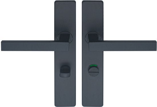 Deurklink Op Schild - Mat Zwart - Deurkruk - Deurbeslag Set - Incl. Bevestigingsmateriaal - Terugslagveer - Vierkant - Deurbeslag24