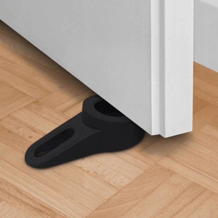 Dubbelzijdige Deurwig - Deurstopper - Zwart - Rubber - Binnen - Deurbeslag24
