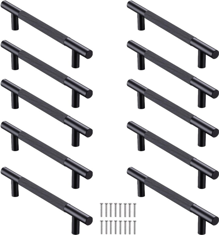 Hauskraft - Design Handgreep Zwart - RVS - Modern - Kast Greep - Meubelgreep Kast - 10 Stuks - Deurbeslag24