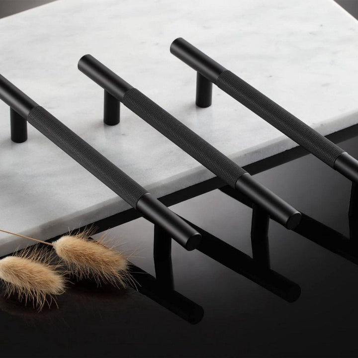 Hauskraft - Design Handgreep Zwart - RVS - Modern - Kast Greep - Meubelgreep Kast - 10 Stuks - Deurbeslag24