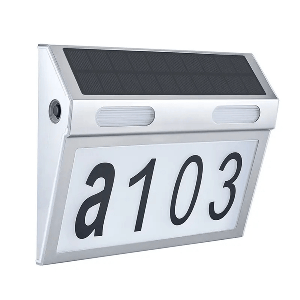 Huisnummer Verlichting - Solar - LED Huisnummerbord Zonne Energie - 0/9 - a/z - Huisnummerbord - Zilver - Deurbeslag24