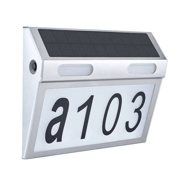 Huisnummer Verlichting - Solar - LED Huisnummerbord Zonne Energie - 0/9 - a/z - Huisnummerbord - Zilver - Deurbeslag24