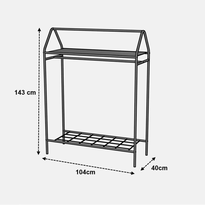 Kledingrek Home - Metaal - 143x104x40 CM - Deurbeslag24