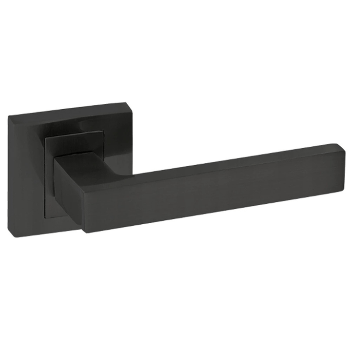 Kuchinox - Deurklink - Zwart - Mat - Vierkant Rozet - Deurbeslag - Aluminium - Deurbeslag24