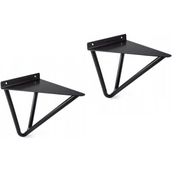 Plankdrager - Metaal - Zwart - Geometrisch - 2 Stuks - 200 mm - Metalen Plankdragers voor Plankbevestiging - Deurbeslag24