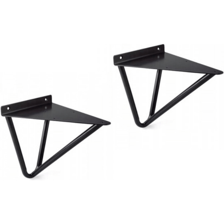 Plankdrager - Metaal - Zwart - Geometrisch - 2 Stuks - 200 mm - Metalen Plankdragers voor Plankbevestiging - Deurbeslag24