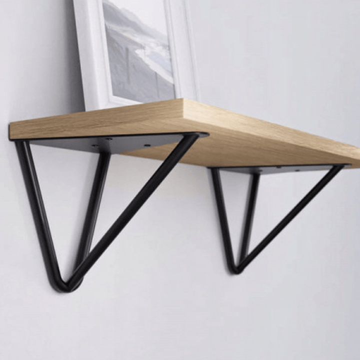 Plankdrager - Metaal - Zwart - Geometrisch - 2 Stuks - 200 mm - Metalen Plankdragers voor Plankbevestiging - Deurbeslag24