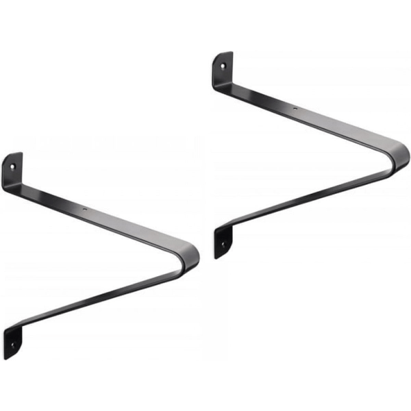Plankdrager - Metaal - Zwart - Industrieel - 2 Stuks - 250 mm - Metalen Plankdragers voor Plankbevestiging - Deurbeslag24