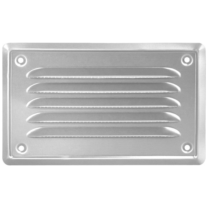 Ventilatierooster - Rechthoekig Luchtrooster - Schoepenrooster - 16,5 x 10 cm - incl. Gaas - Deurbeslag24