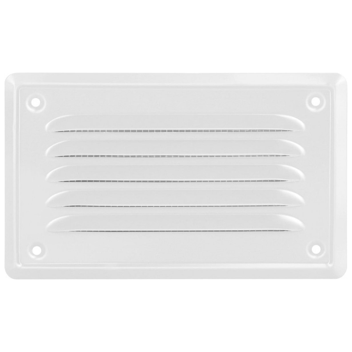 Ventilatierooster - Rechthoekig Luchtrooster - Schoepenrooster - 16,5 x 10 cm - incl. Gaas - Deurbeslag24