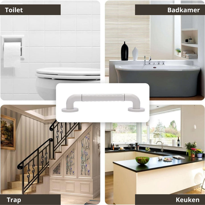 Wandbeugel - Wit - Fluorescerend - Extra Grip - Wandgreep Badkamer - Non - Slip - Deurbeslag24
